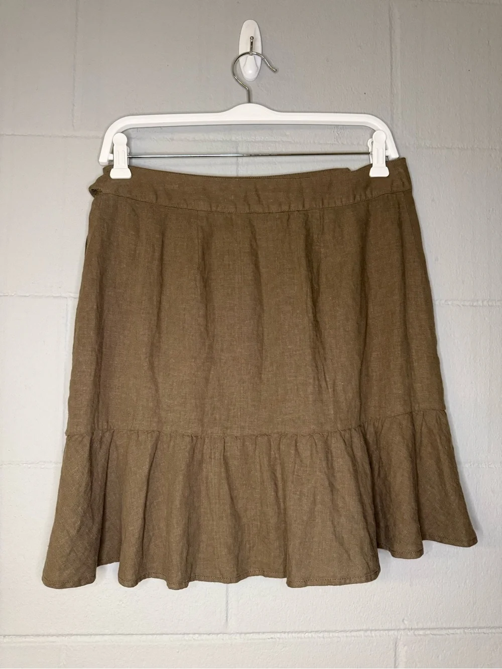 Free People Ruffle My Feathers Linen Blend Wrap Mini Skirt Women’s Size 8